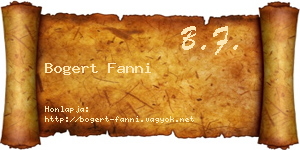 Bogert Fanni névjegykártya